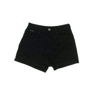 High Rise Black Denim Shorts